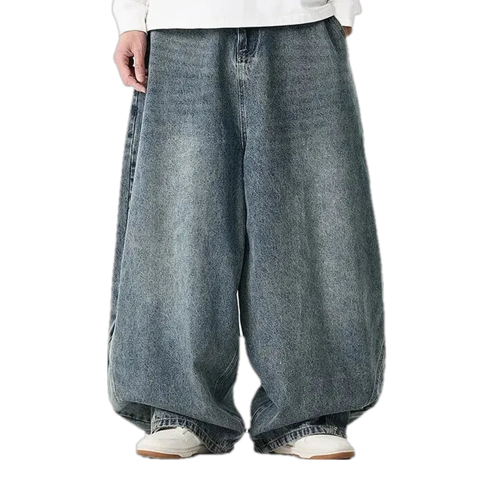Light Stonewashed Vintage Baggy-fit Men's Jeans - Blue