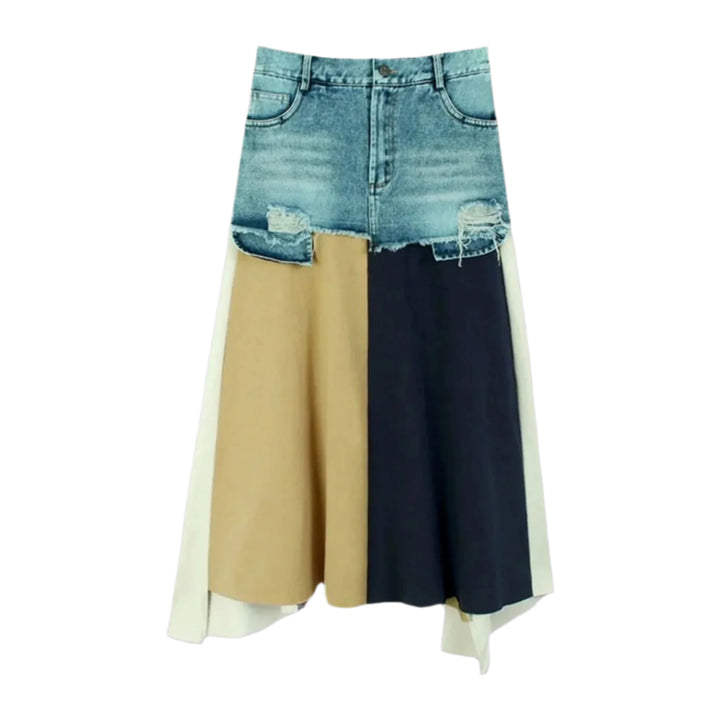 High Waist Jean Skirt - Dark Blue