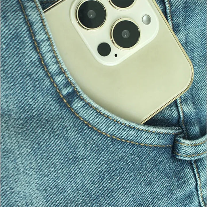 High waist jean skirt