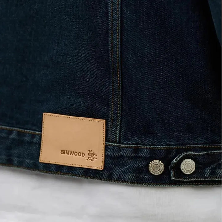 Heavyweight self-edge jeans jacket for men