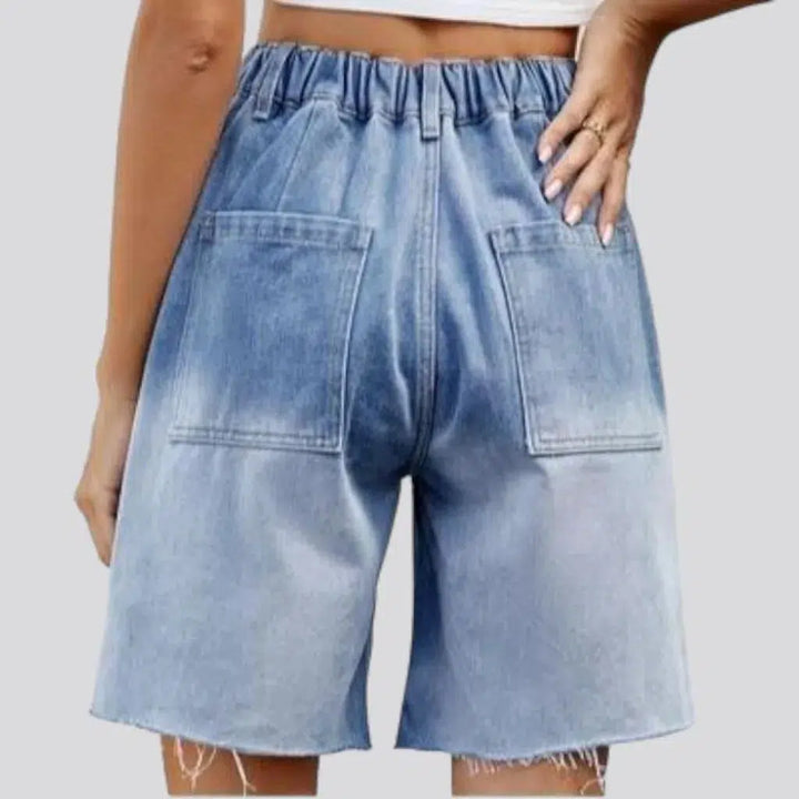Street wide-leg women's denim shorts