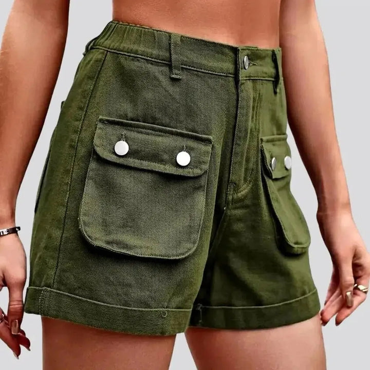 High-waist fashion denim shorts