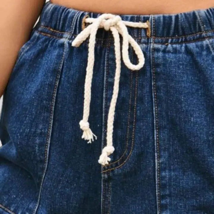 Loose stonewashed jean shorts for women