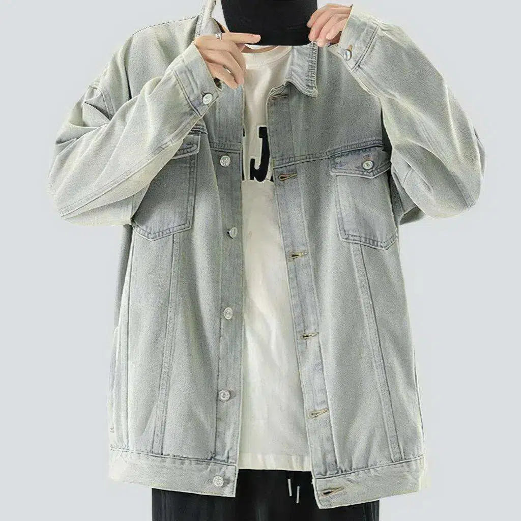 Oversized vintage men's jean jacket